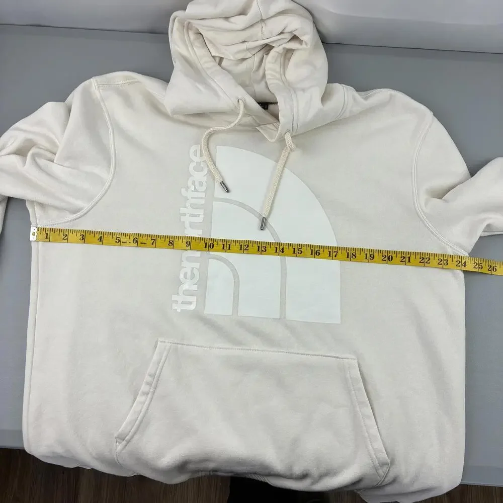 The North Face Logo Men's Hoodie Cream Color Large